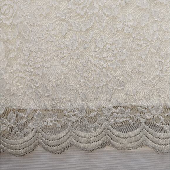 Roaman's Ivory Cream Lace Long Sleeve Blouse Top Size S 12 - Picture 8 of 13